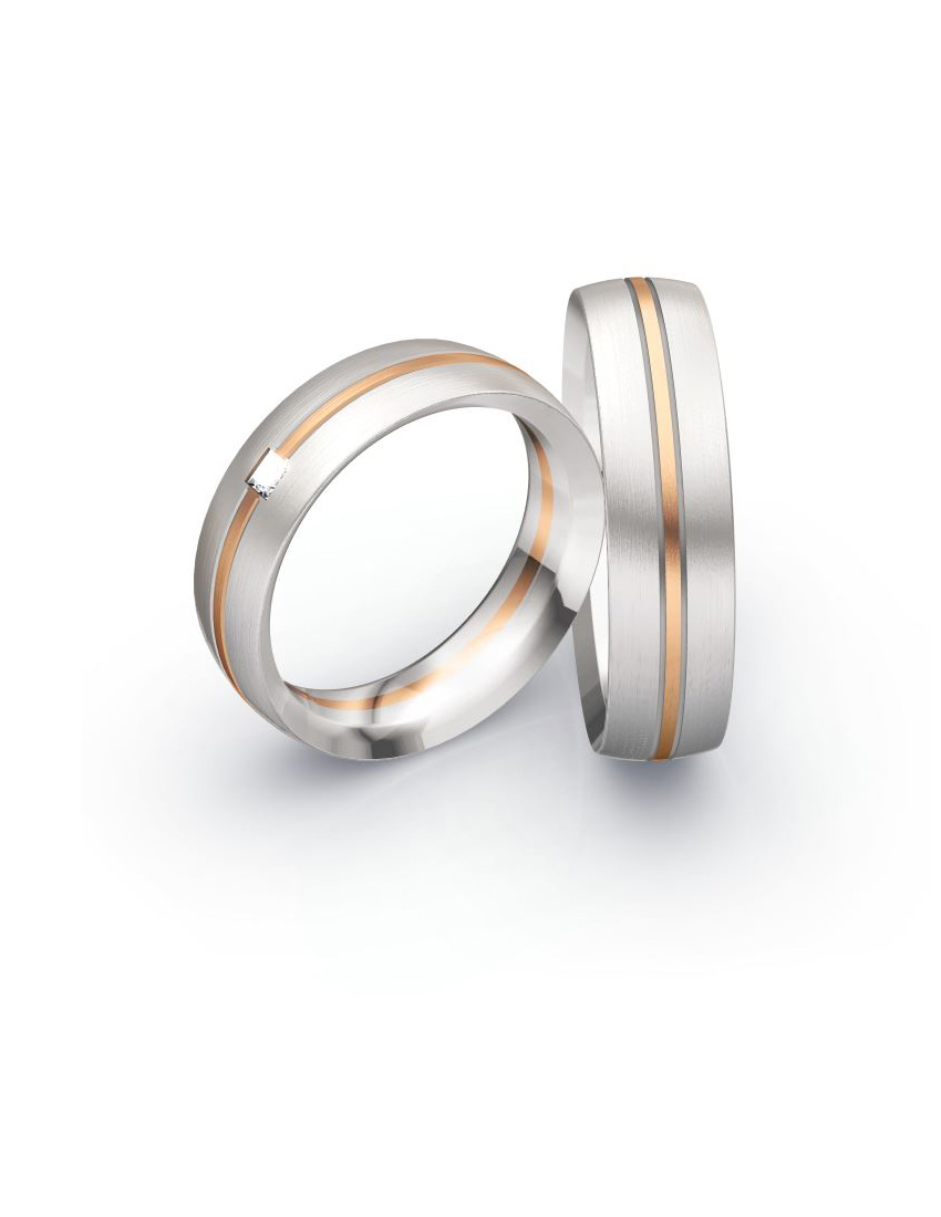 Rosegold Weißgold Hochzeitsringe in Berlin